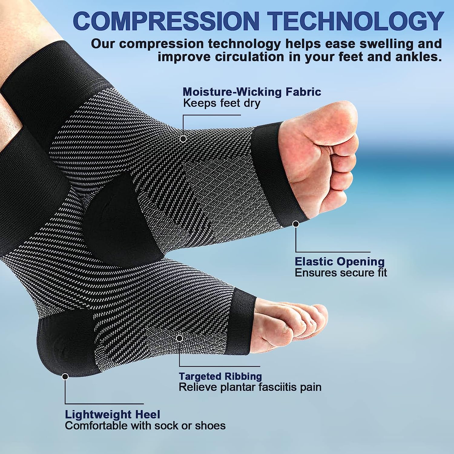 1pair Plantar Fasciitis Compre - Ankle Brace Sock review and price