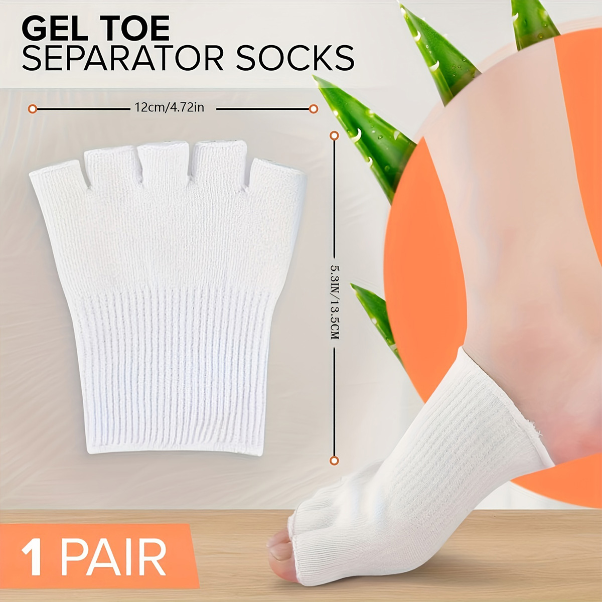 1 Pair Cotton Fiber Gel Split  - Toe Sock Split review and price