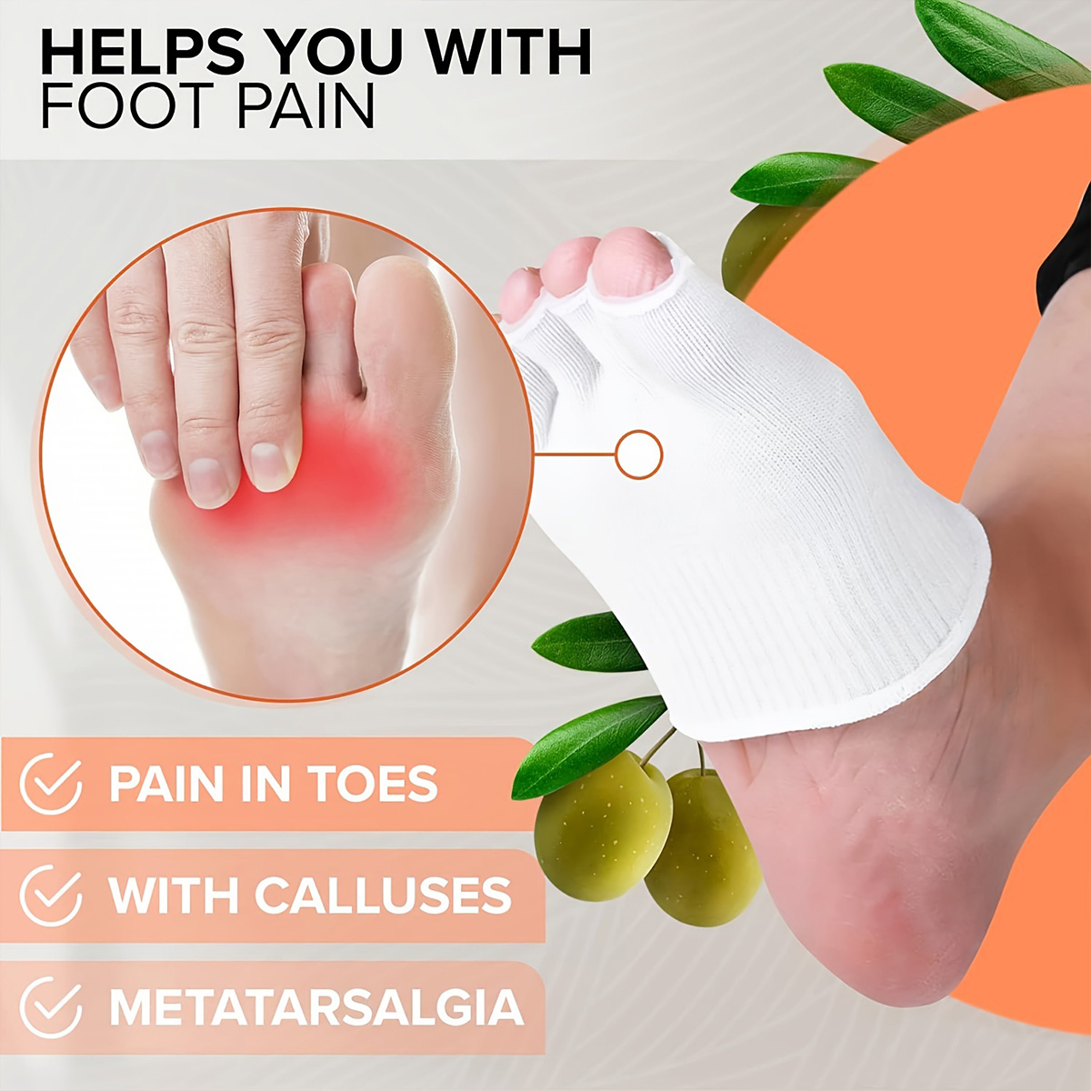 1 Pair Cotton Fiber Gel Split  - Toe Sock Split review and price